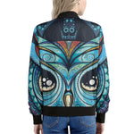 Colorful Tribal Owl Print Women's Bomber Jacket
