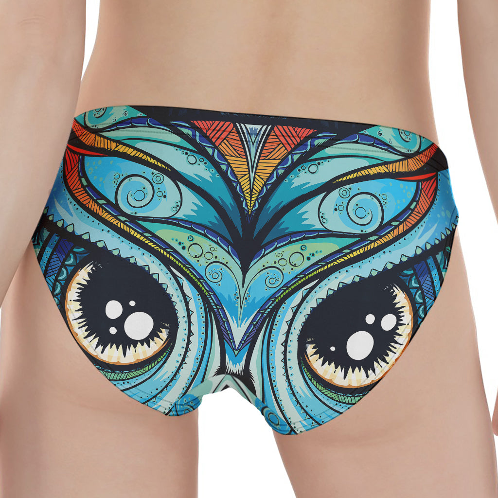 Colorful Tribal Owl Print Women's Panties