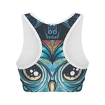 Colorful Tribal Owl Print Women's Sports Bra