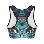 Colorful Tribal Owl Print Women's Sports Bra