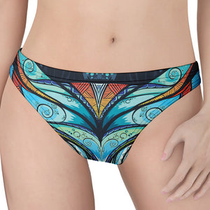 Colorful Tribal Owl Print Women's Thong