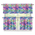 Colorful Tropical Flamingo Print 3 Piece Kitchen Curtains