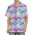 Colorful Tropical Flamingo Print Aloha Shirt