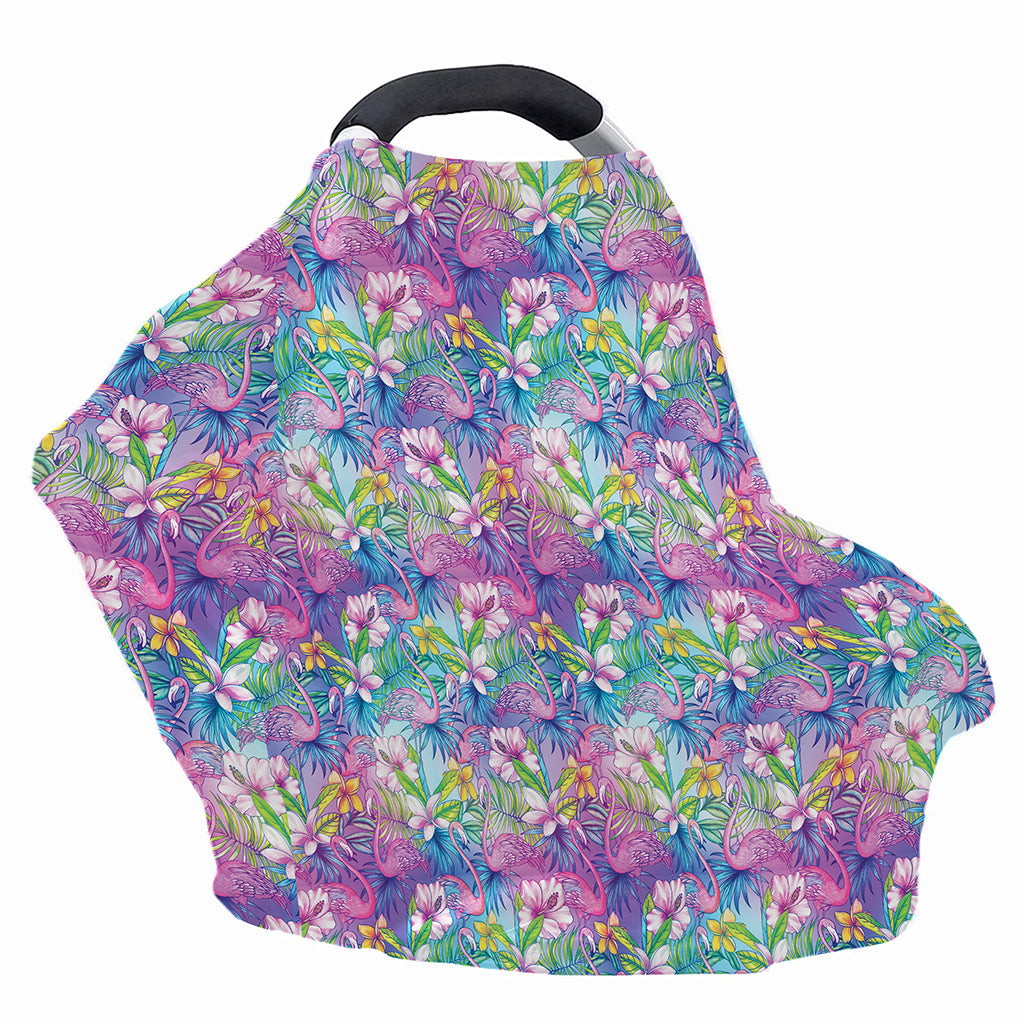 Colorful Tropical Flamingo Print Baby Seat Cover