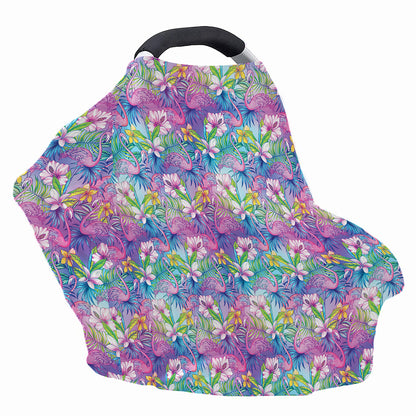 Colorful Tropical Flamingo Print Baby Seat Cover