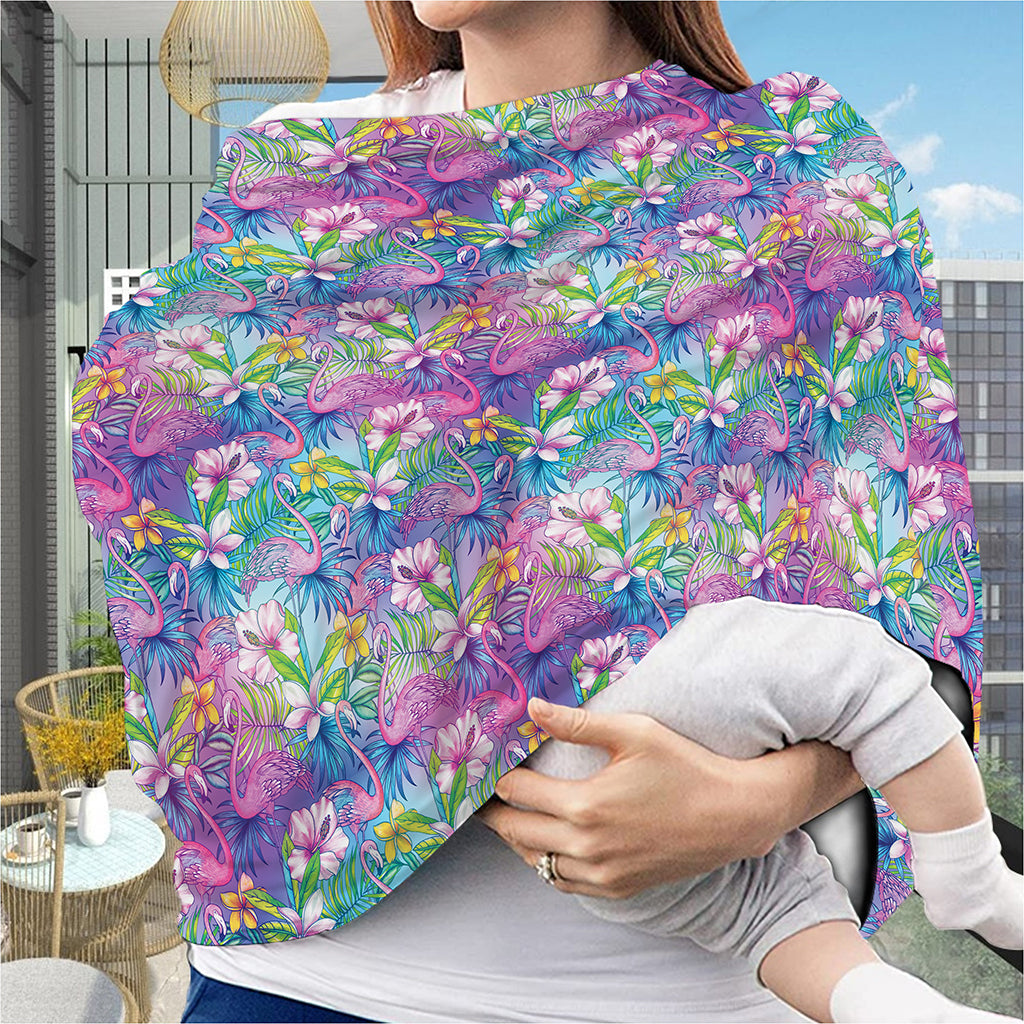 Colorful Tropical Flamingo Print Baby Seat Cover