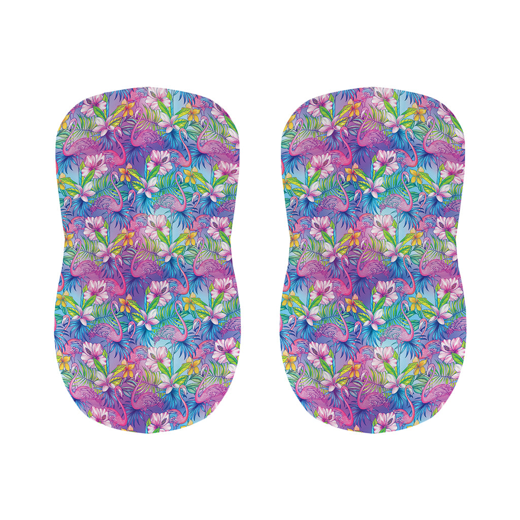 Colorful Tropical Flamingo Print Bar Stool Covers
