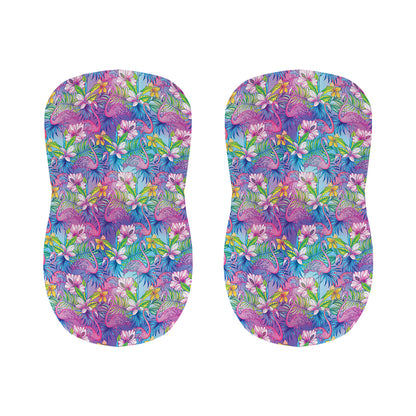 Colorful Tropical Flamingo Print Bar Stool Covers