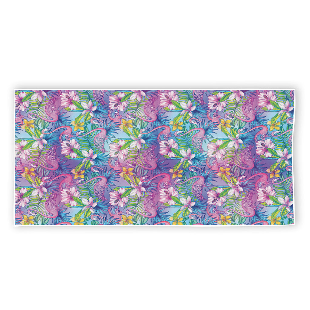 Colorful Tropical Flamingo Print Beach Towel