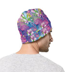 Colorful Tropical Flamingo Print Beanie