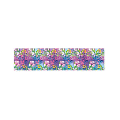 Colorful Tropical Flamingo Print Bed Runner