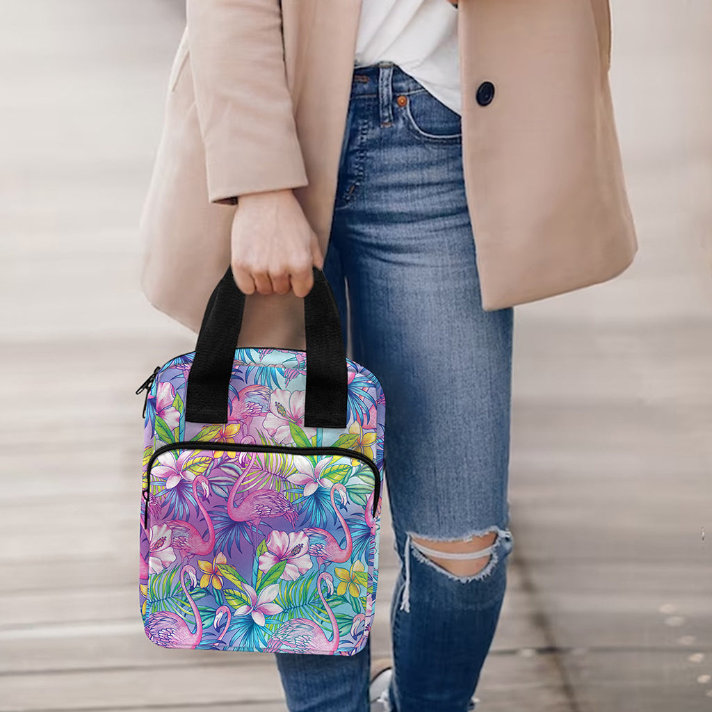 Colorful Tropical Flamingo Print Bible Tote Bag