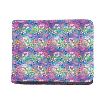 Colorful Tropical Flamingo Print Bifold Wallet