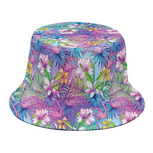 Colorful Tropical Flamingo Print Bucket Hat