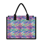 Colorful Tropical Flamingo Print Canvas Tote Bag