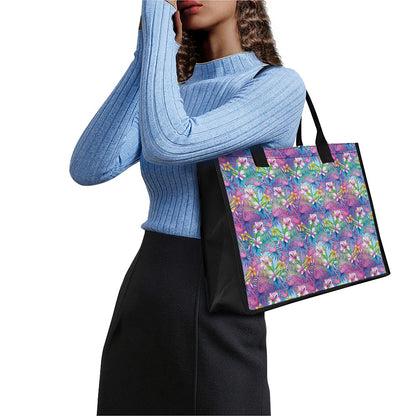 Colorful Tropical Flamingo Print Canvas Tote Bag