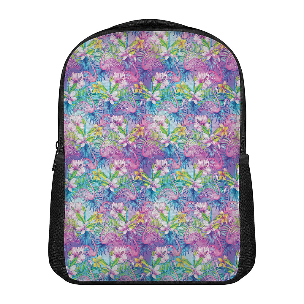 Colorful Tropical Flamingo Print Casual Backpack