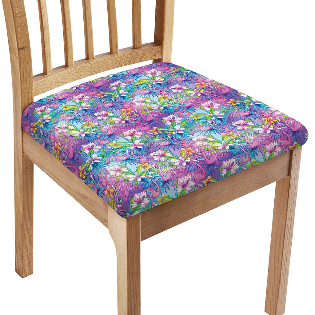 Colorful Tropical Flamingo Print Chair Cushion Cover