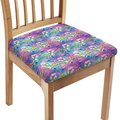 Colorful Tropical Flamingo Print Chair Cushion Cover
