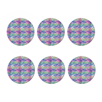Colorful Tropical Flamingo Print Coaster Set