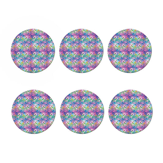 Colorful Tropical Flamingo Print Coaster Set