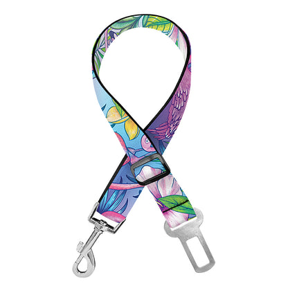 Colorful Tropical Flamingo Print Dog Seat Belt
