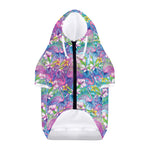Colorful Tropical Flamingo Print Dog Zip Up Hoodie