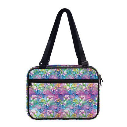 Colorful Tropical Flamingo Print Double Strap Bible Bag