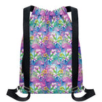 Colorful Tropical Flamingo Print Drawstring Backpack