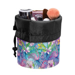 Colorful Tropical Flamingo Print Drawstring Makeup Bag