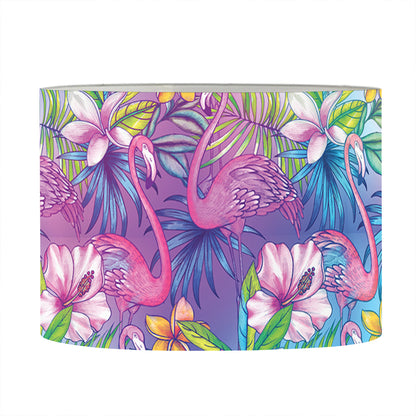 Colorful Tropical Flamingo Print Drum Lamp Shade
