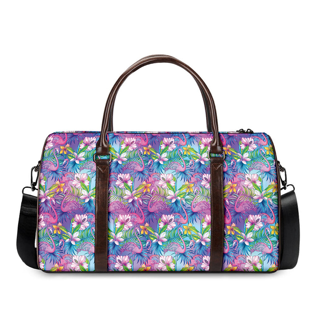 Colorful Tropical Flamingo Print Duffle Bag