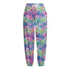 Colorful Tropical Flamingo Print Fleece Lined Knit Pants