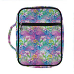 Colorful Tropical Flamingo Print Front Pocket Bible Bag