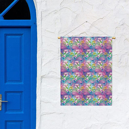 Colorful Tropical Flamingo Print Garden Flag