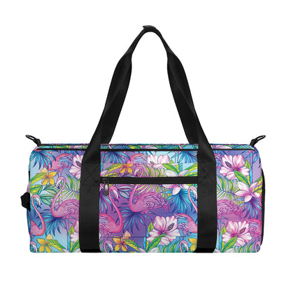 Colorful Tropical Flamingo Print Gym Bag
