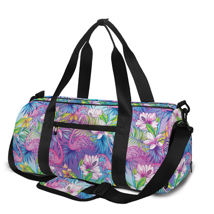 Colorful Tropical Flamingo Print Gym Bag