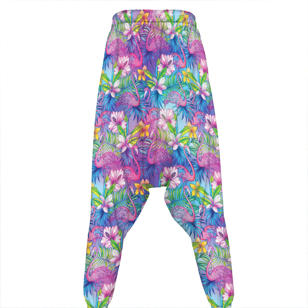 Colorful Tropical Flamingo Print Hammer Pants