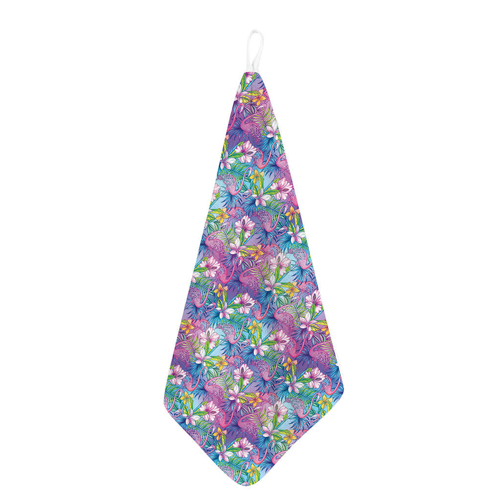 Colorful Tropical Flamingo Print Hand Towel