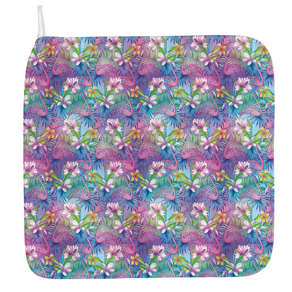 Colorful Tropical Flamingo Print Hand Towel