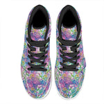 Colorful Tropical Flamingo Print High Top Leather Sneakers