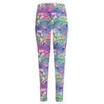 Colorful Tropical Flamingo Print High-Waisted Pocket Leggings