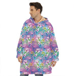 Colorful Tropical Flamingo Print Hoodie Blanket