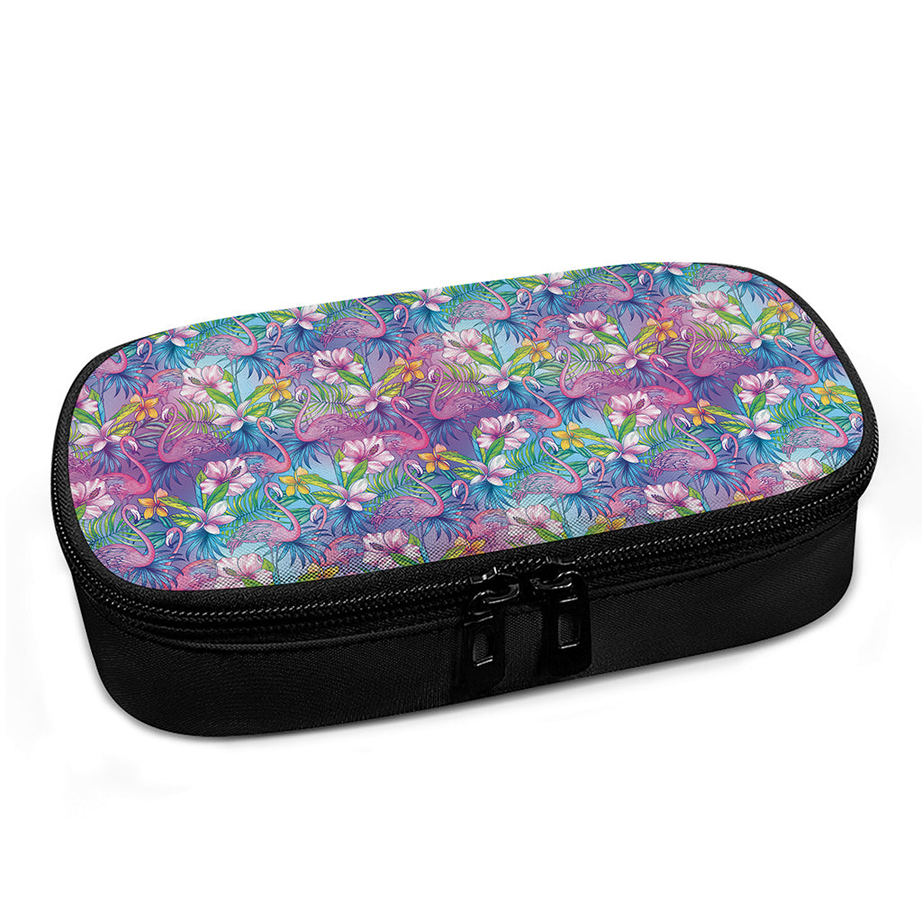 Colorful Tropical Flamingo Print Insulin Cooler Travel Case