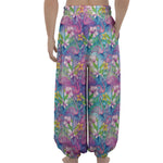 Colorful Tropical Flamingo Print Lantern Pants