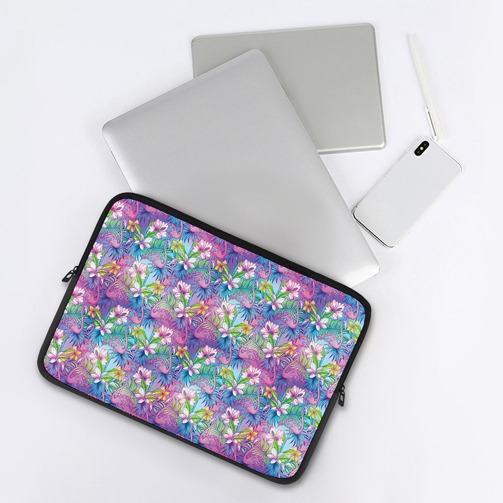Colorful Tropical Flamingo Print Laptop Sleeve