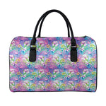 Colorful Tropical Flamingo Print Leather Duffle Bag