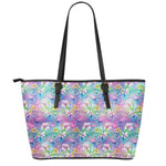 Colorful Tropical Flamingo Print Leather Tote Bag
