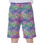 Colorful Tropical Flamingo Print Men's Beach Shorts
