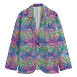 Colorful Tropical Flamingo Print Men's Blazer